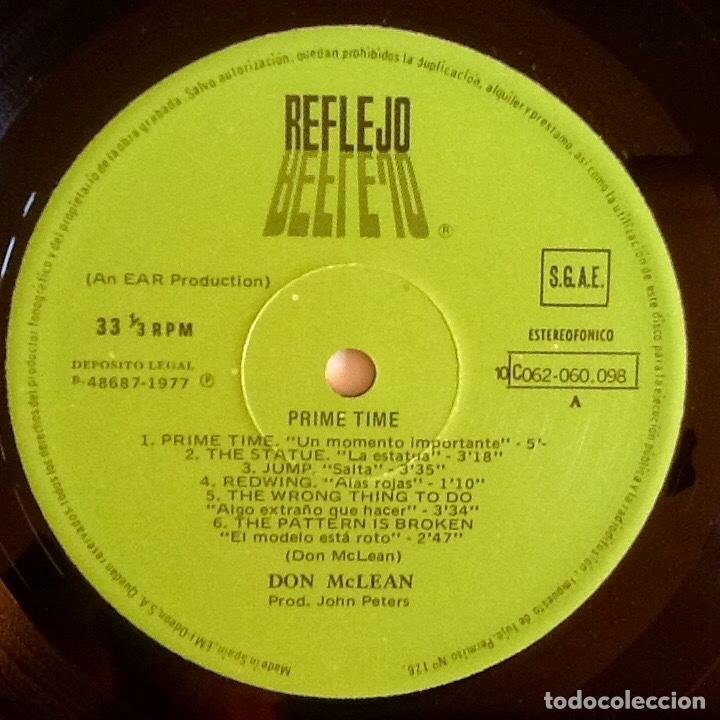 Discos de vinilo: DON McLEAN : PRIME TIME [REFLEJO - ESP 1977] LP - Foto 4