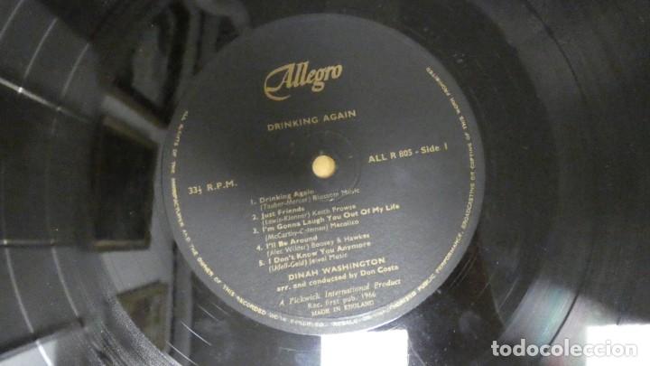 Discos de vinilo: LP VINILO DINAH WASHINGTON . DRINKING AGAIN . - Foto 6