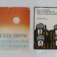 Discos de vinilo: 2 SINGLE DE HIMNOS DE ESPAÑA - CARA AL SOL - HIMNO ACADEMIA DEL AIRE , ESCUELA NAVAL , INFANTERIA