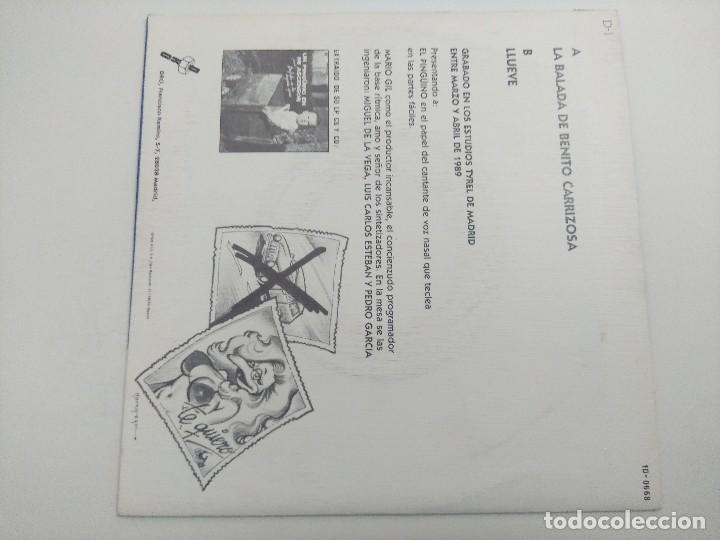 Discos de vinilo: SINGLE/UN PINGUINO EN MI ASCENSOR/LA BALADA DE BENITO CARRIZOSA. - Foto 3