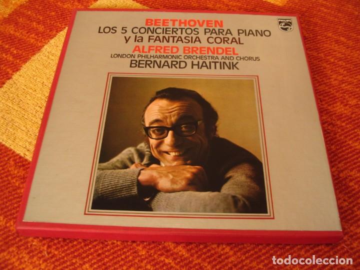 Dischi in vinile: BEETHOVEN CAJA 5 LPS LOS 5 CONCIERTOS PARA PIANO Y LA FANTASIA CORAL PHILIPS ESPA&Ntilde;A 1978