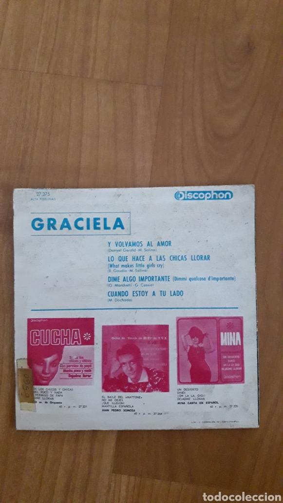 Discos de vinilo: GRACIELA. Y VOLVAMOS AL AMOR - Foto 2