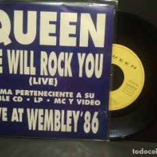 Discos de vinilo: QUEEN WE WILL ROCK YOU - LIVE SINGLE SPAIN 1992 PDELUXE. Lote 275796688