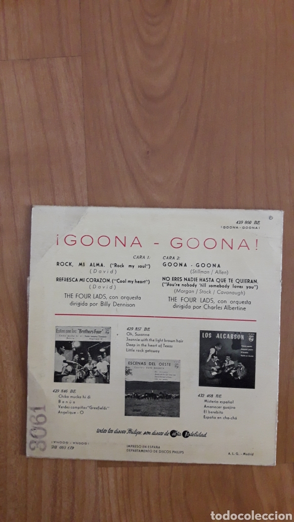 Discos de vinilo: THE FOUR LADS. GOONA GOONA - Foto 2