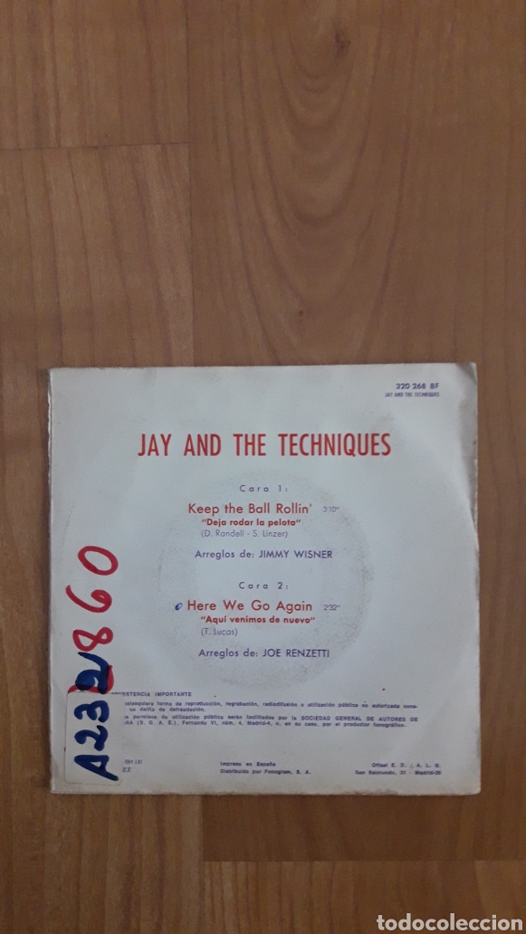 Discos de vinilo: JAY AND THE TECHNIQUES. KEEP THE BALL ROLLIN - Foto 2