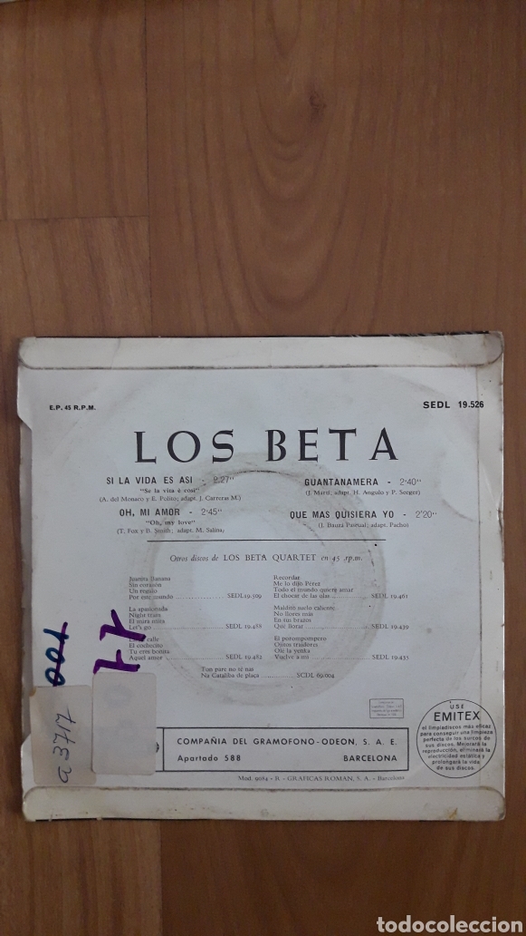 Discos de vinilo: LOS BETA. SI LA VIDA ES AS&Iacute;. - Foto 2