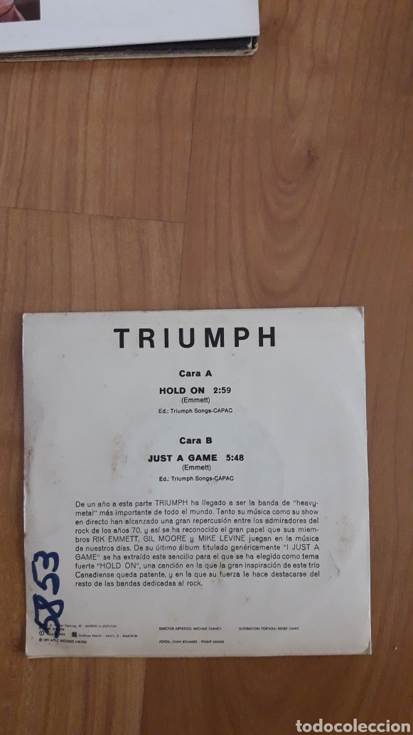 Discos de vinilo: TRIUMPH. HOLD ON - Foto 2