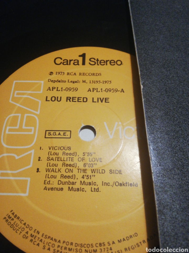 Discos de vinilo: Lou Red Live (LP, 1975) - Foto 3