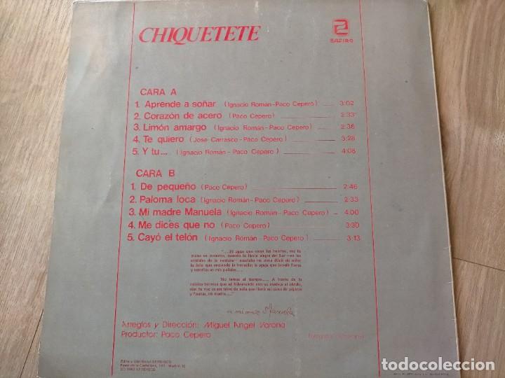 Discos de vinilo: CHIQUETETE-APRENDE A SO&Ntilde;AR - Foto 2