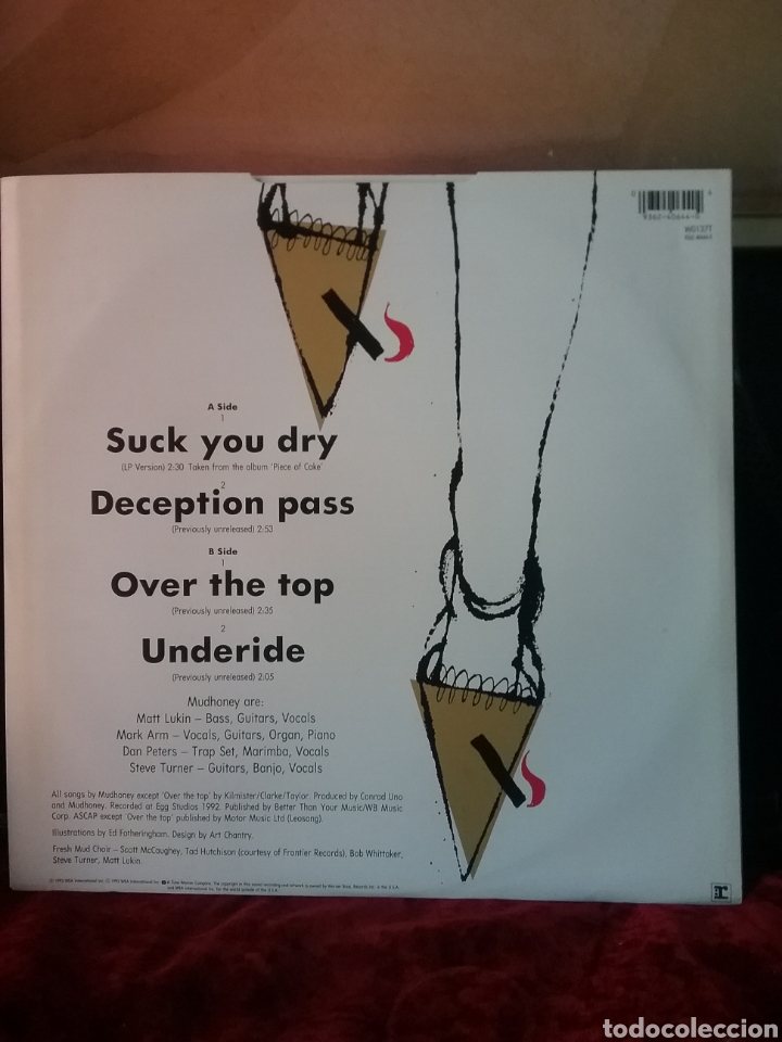 Discos de vinilo: MUDHONEY 12&rdquo; 1992 EGG Studios WEA Records - Foto 2