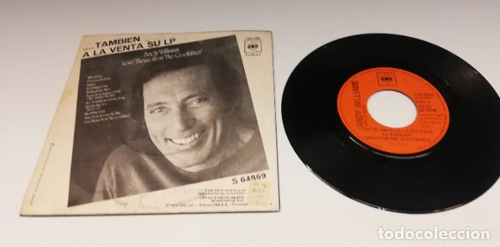 Discos de vinilo: Andy Williams - Tema De Amor De La Pel&iacute;cula &rdquo;El Padrino&rdquo; (7&rdquo;) - Foto 2