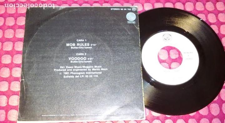 Discos de vinilo: BLACK SABBATH MOB RULES Domina La Masa SPAIN 1981 SINGLE - Foto 2