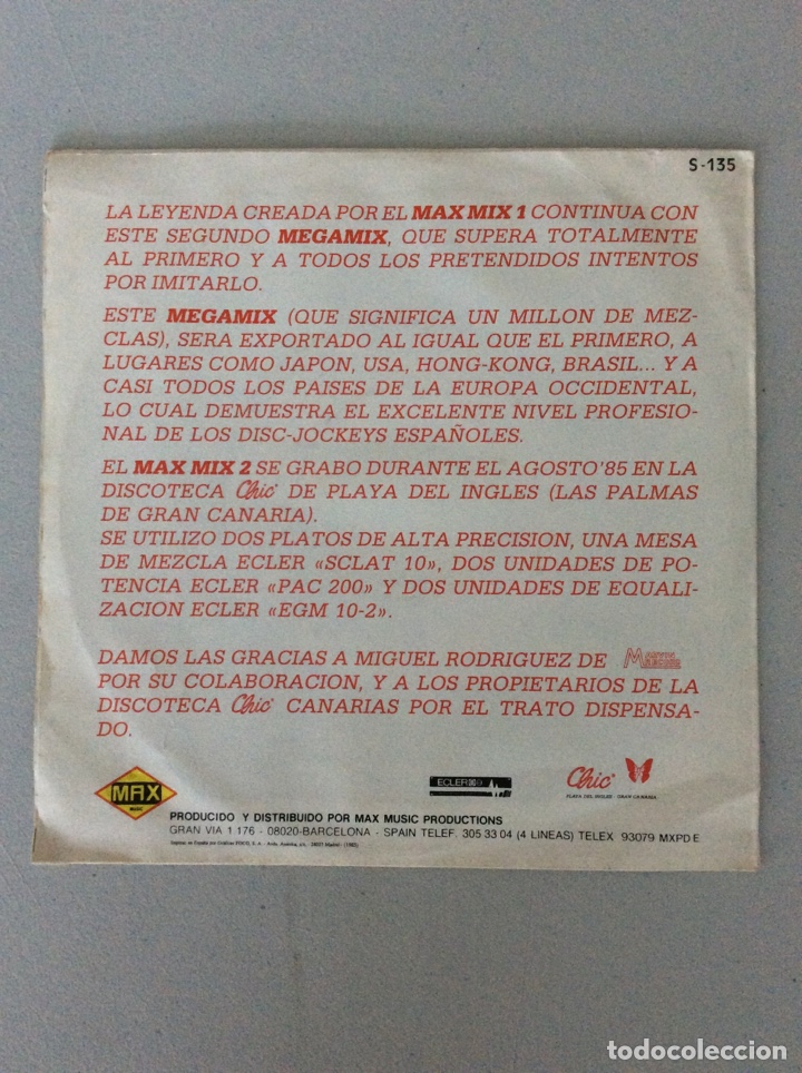 Discos de vinilo: I love max mix 2. Megamix formula i version - Foto 2