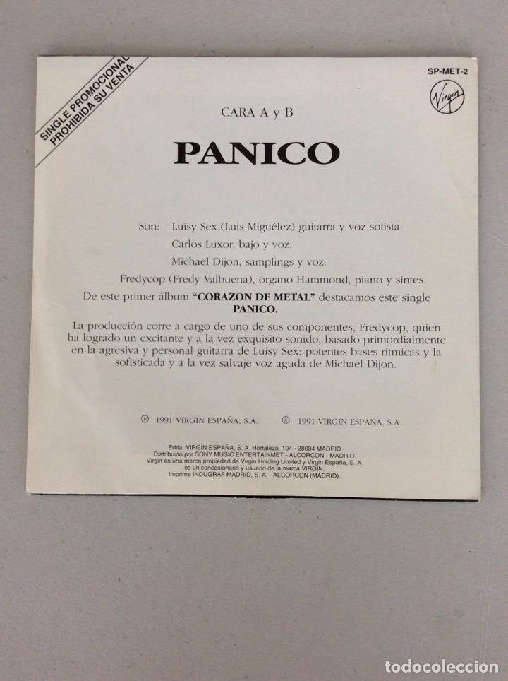 Discos de vinilo: Met&aacute;licos. P&aacute;nico - Foto 2