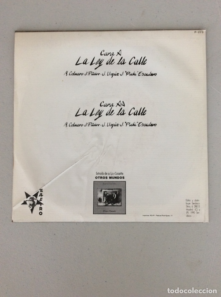 Discos de vinilo: Adrenalina. La ley de la calle - Foto 2