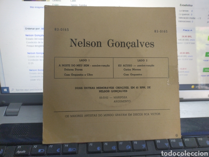 Discos de vinilo: Nelson gon&ccedil;alves single a noite do meu bem brasil - Foto 2
