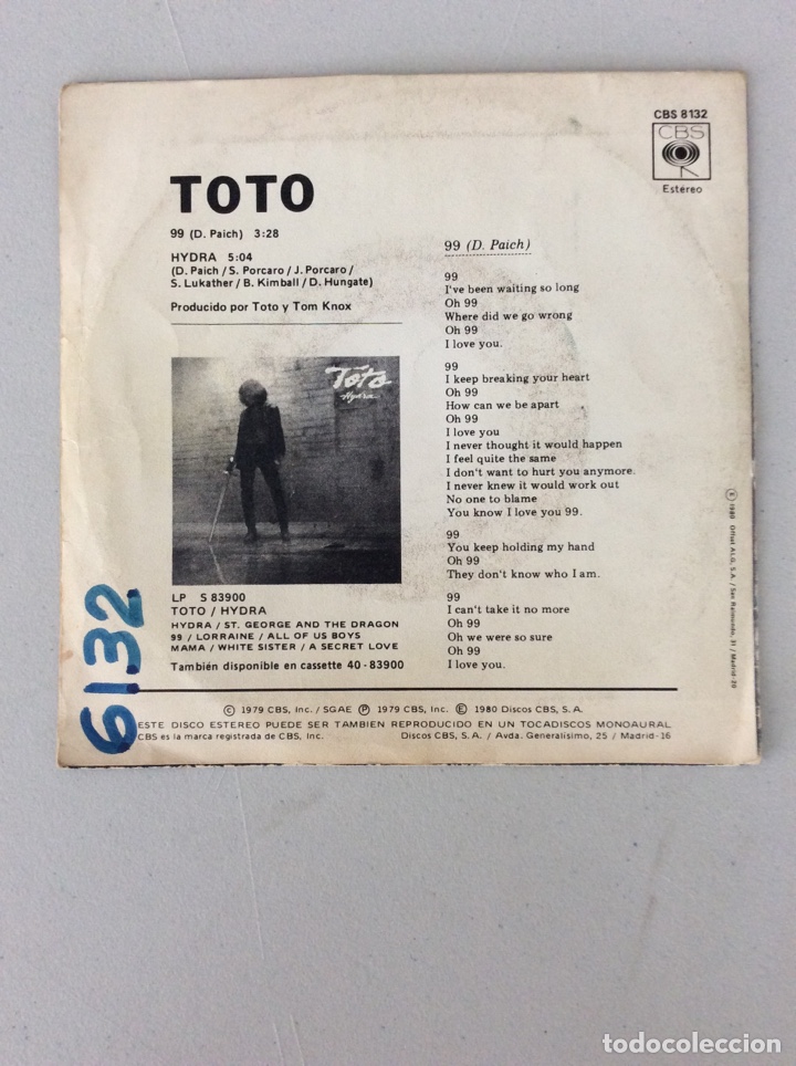 Discos de vinilo: Toto 99 - Foto 2