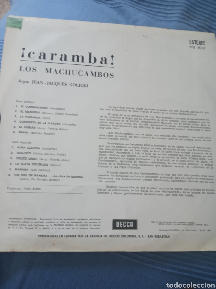 Discos de vinilo: Vinilo lp LOS MACHUCAMBOS &rdquo; CARAMBA! &rdquo; - Foto 2