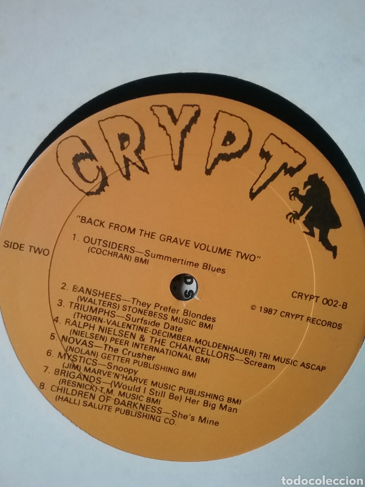Discos de vinilo: BACK from the GRAVE Vol. Two.. 1987 CRYPT Records New Jersey - Foto 4