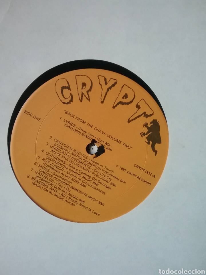 Discos de vinilo: BACK from the GRAVE Vol. Two.. 1987 CRYPT Records New Jersey - Foto 5