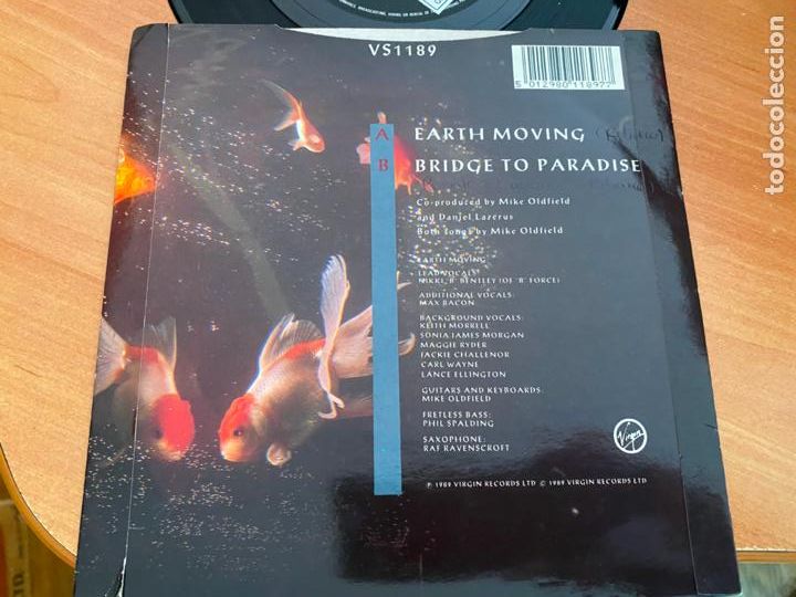 Discos de vinilo: MIKE OLDFIELD (EARTH MOVING) SINGLE 1989 (EPI24) - Foto 3