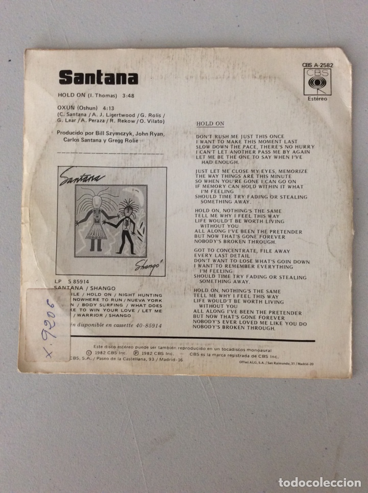 Discos de vinilo: Santana. Hold on. - Foto 2