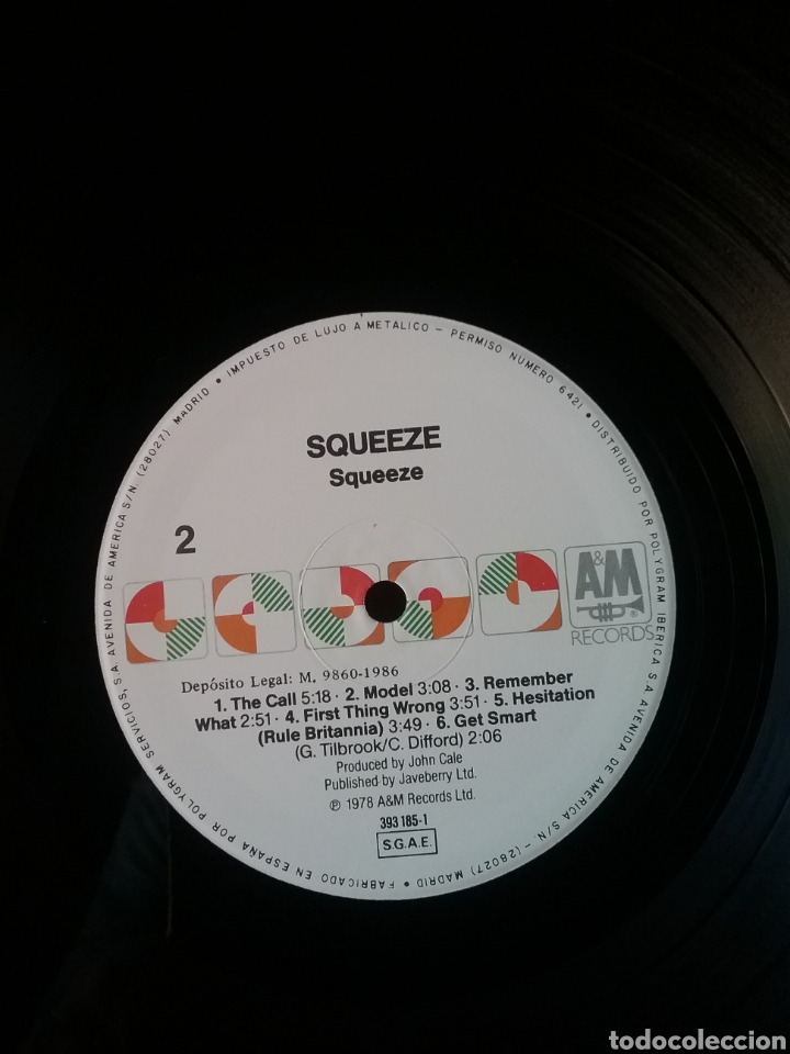Discos de vinilo: SQUEEZE 1&deg;Lp 1978 Reedic. A&M Spain 1986 - Foto 4