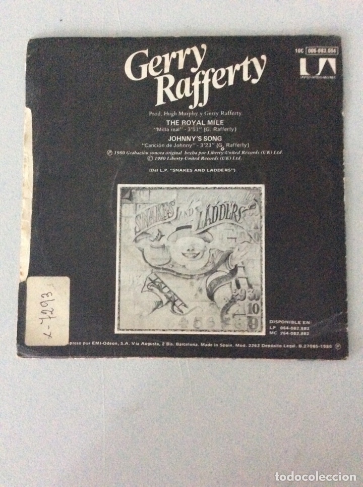 Discos de vinilo: Gerry Rafferty. Milla red - Foto 2