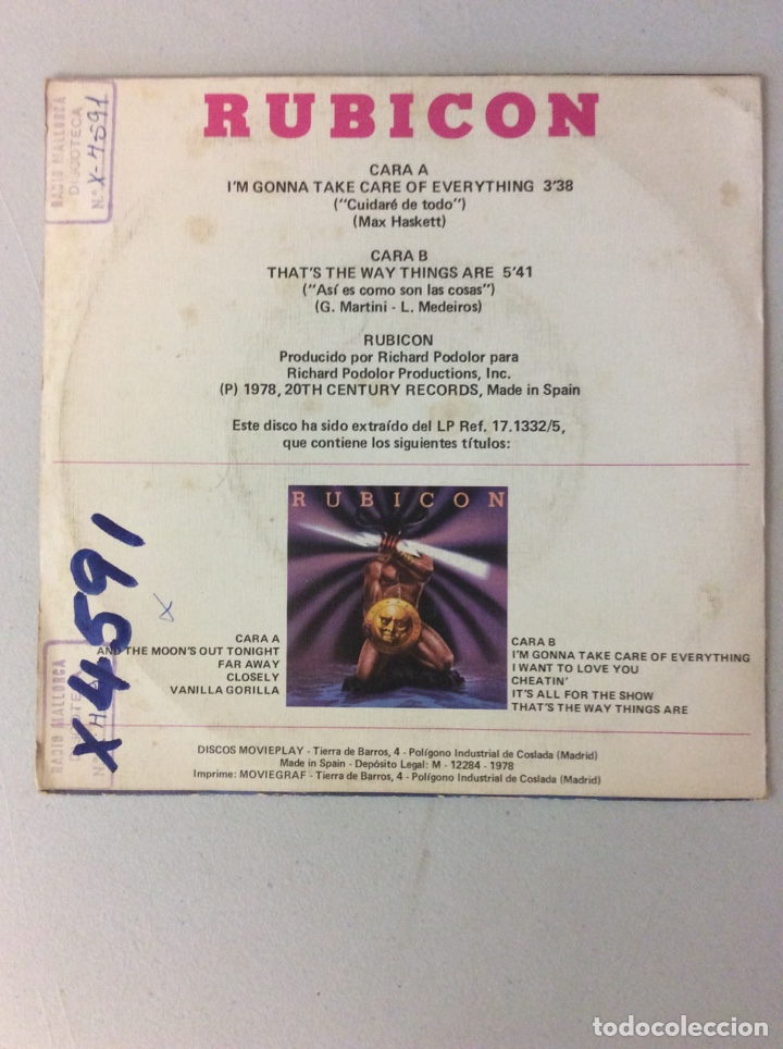 Discos de vinilo: Rubicon. Cuidare de todo - Foto 2