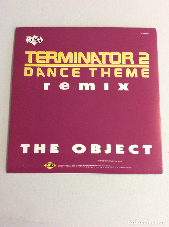 Discos de vinilo: Terminator 2 Dance Theme remix. The Object - Foto 2