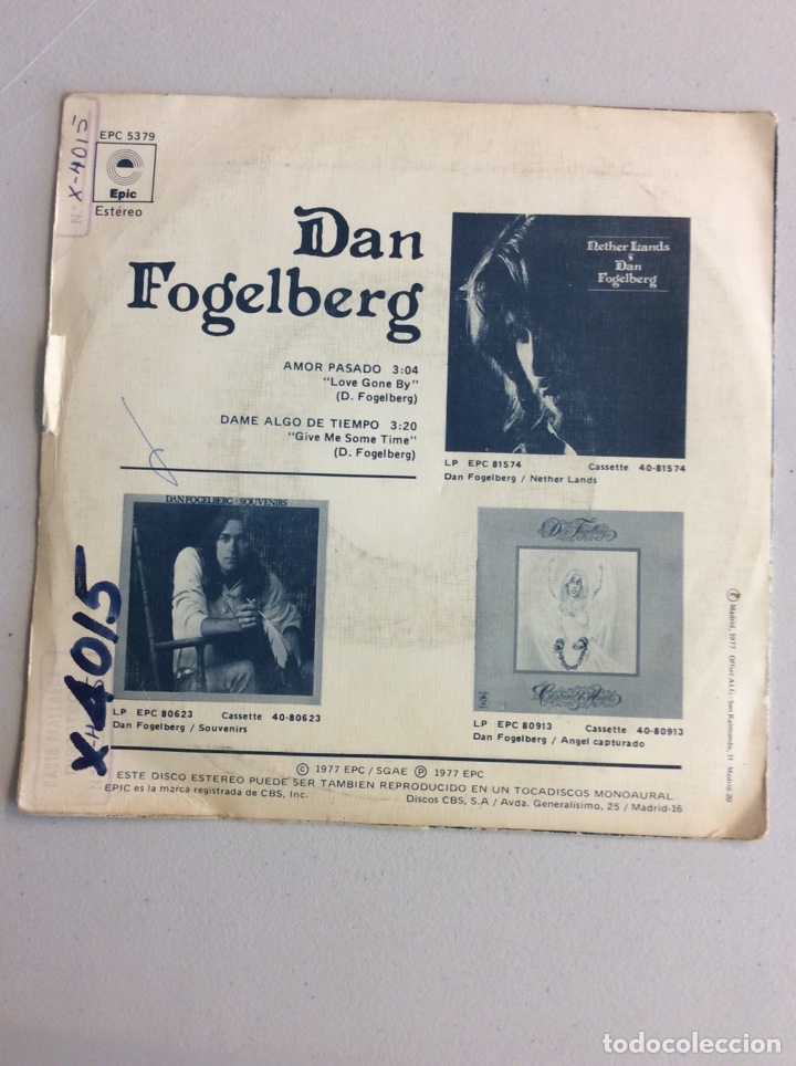 Discos de vinilo: Dan Fogelberg. Amor pasado - Foto 2