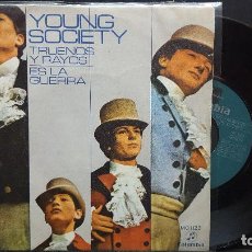 Discos de vinilo: YOUNG SOCIETY TRUENOS Y RAYOS SINGLE SPAIN 1971 PEPETO TOP. Lote 276781133