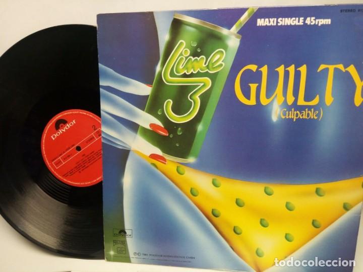 Discos de vinilo: LIME3 GUILTY DISCO VINILO LP DISCO MAXI-SINGLE 1983 - Foto 2
