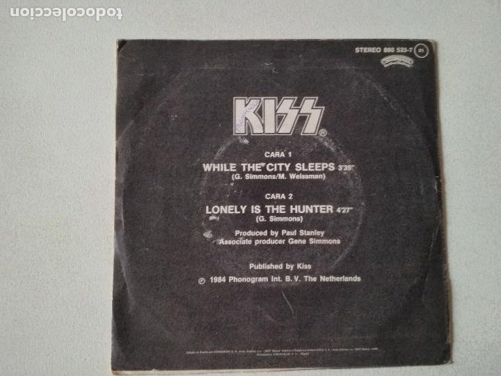 Discos de vinilo: Kiss ‎– While The City Sleeps = Mientras La Ciudad Duerme 1984 - Foto 4 - 276956138