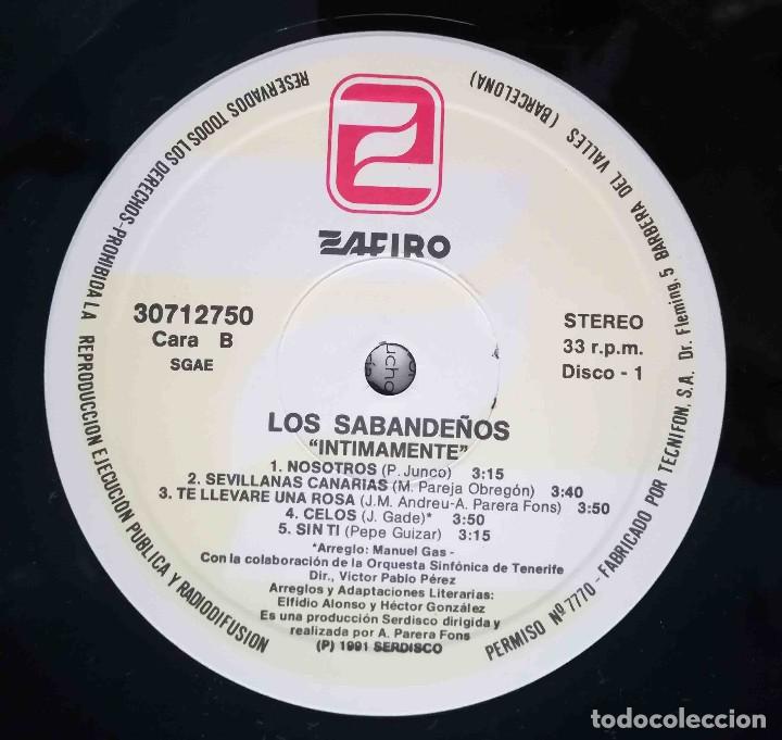 Discos de vinilo: 2 LP Los Sabande&ntilde;os - Intimamente - Zafiro 1991 - Foto 6