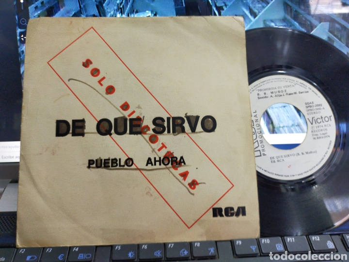 Disques de vinyle: B.b. Mu&ntilde;oz single promocional de que sirvo 1974