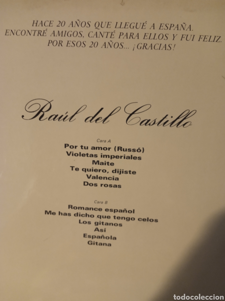 Discos de vinilo: Vinilo lp RA&Uacute;L DEL CASTILLO &rdquo; RA&Uacute;L DEL CASTILLO &rdquo; - Foto 2