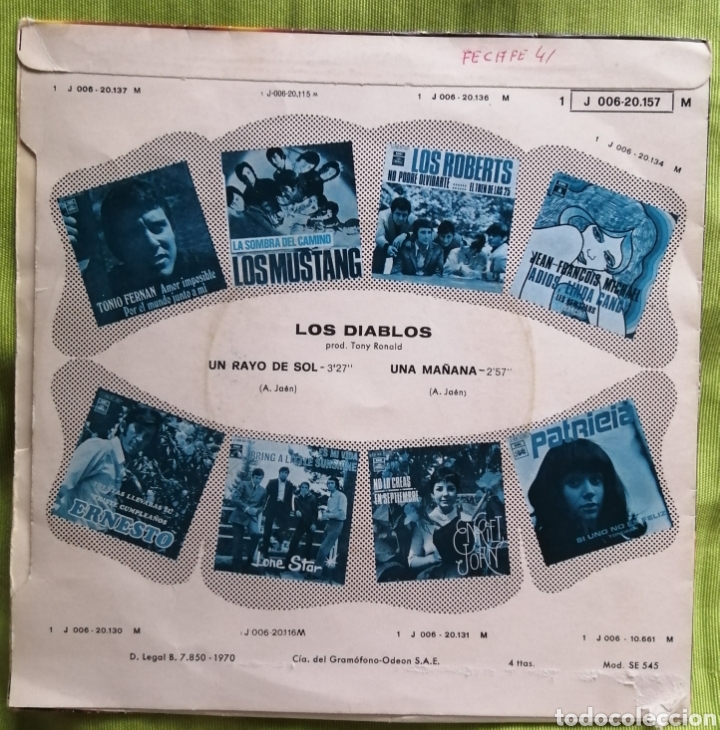 Discos de vinilo: LOS DIABLOS Un rayo de sol - Foto 2