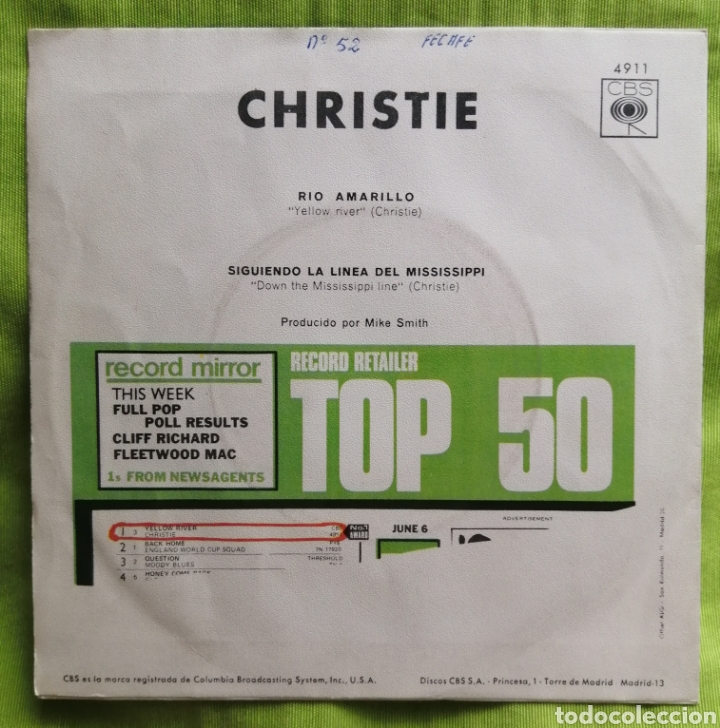 Discos de vinilo: YELLOW RIVER Chrstie - Foto 2
