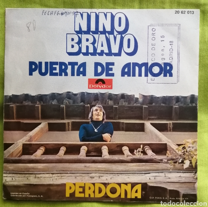 Discos de vinilo: NINO BRAVO Puerta de amor - Foto 2