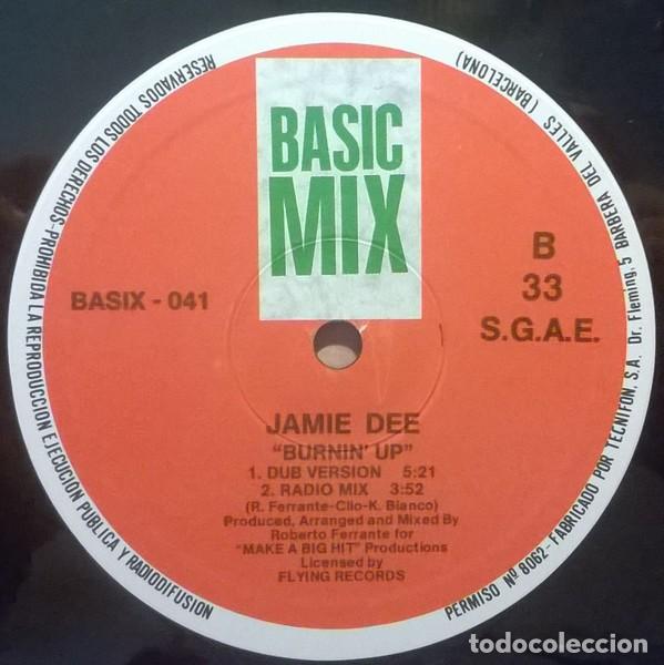 Discos de vinilo: Jamie Dee &lrm; * MAXI 12&rdquo; * Burnin Up * Spain 1991 - Foto 2