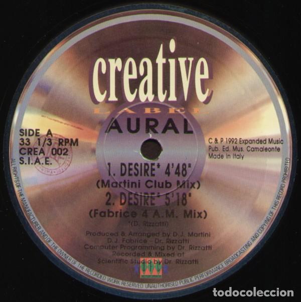 Discos de vinilo: Aural &lrm;&ndash; Desire-ITALY-1992-MAXI SINGLE - Foto 1