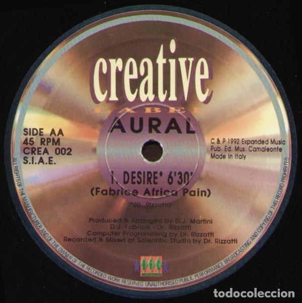 Discos de vinilo: Aural &lrm;&ndash; Desire-ITALY-1992-MAXI SINGLE - Foto 2