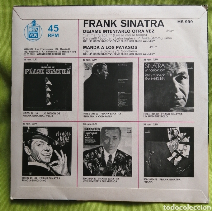 Discos de vinilo: FRANK SINATRA D&eacute;jame intentarlo - Foto 2