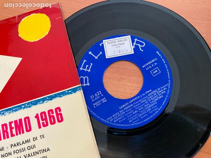 Discos de vinilo: CARLOS LAPORTA (EXITOS SAN REMO) EP 1966 (EPI24) - Foto 2