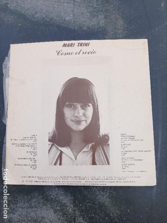 Discos de vinilo: Disco Como el Roc&iacute;o de Mari Trini - Foto 2