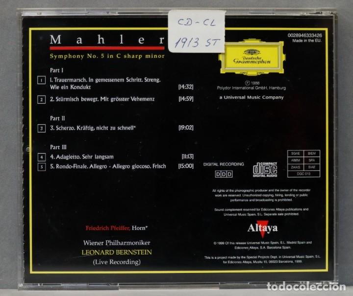 Discos de vinilo: CD. MAHLER. SINFONIA 5. BERNSTEIN - Foto 2
