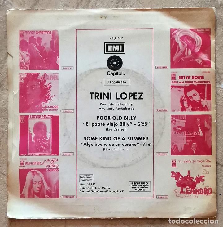 Discos de vinilo: Trini Lopez &ndash; Poor Old Billy Spain 1971 - Foto 2