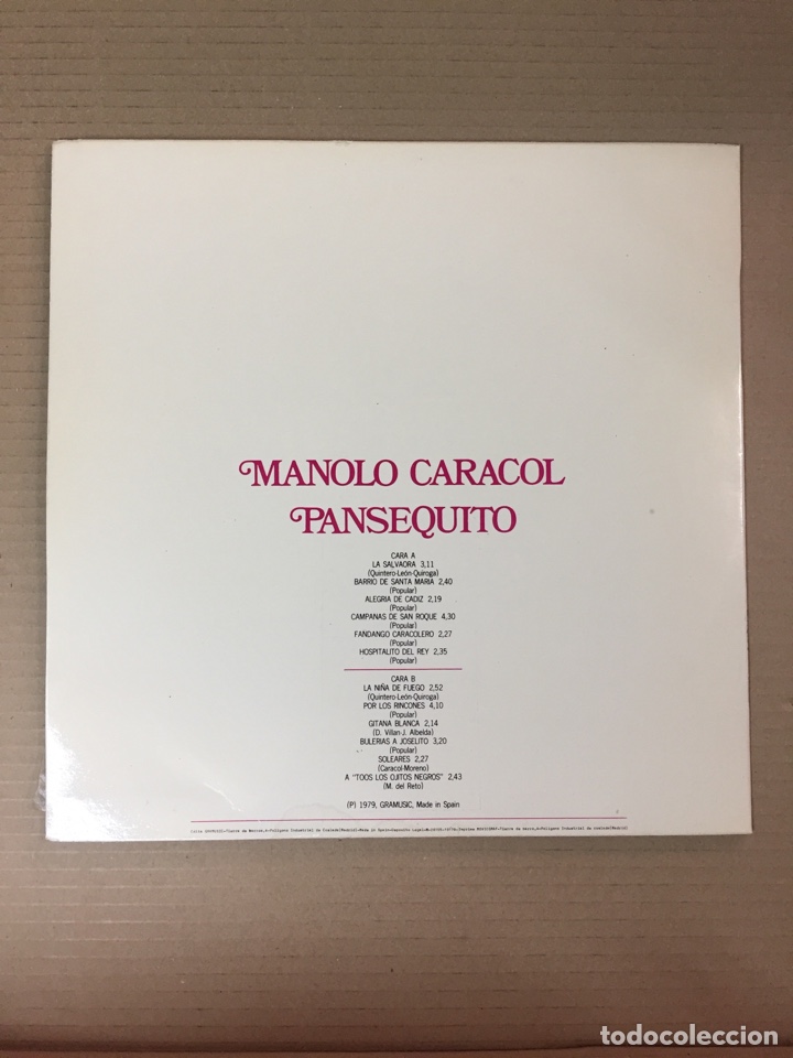 Discos de vinilo: MANOLO CARACOL, PANSEQUITO, VOL. 1 - Foto 2