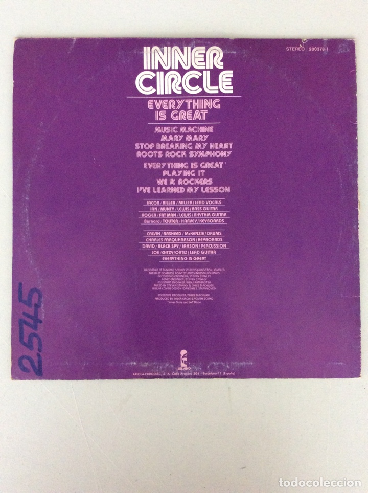 Discos de vinilo: Inner Circle. Every thing is great - Foto 2